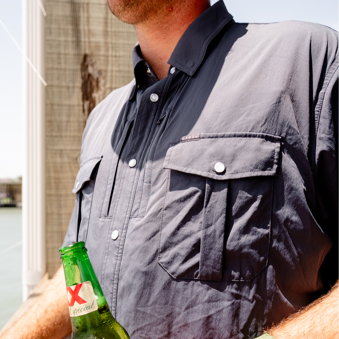 Dagon’s Master Series Short Sleeve Snap Shirt- Storm Gray