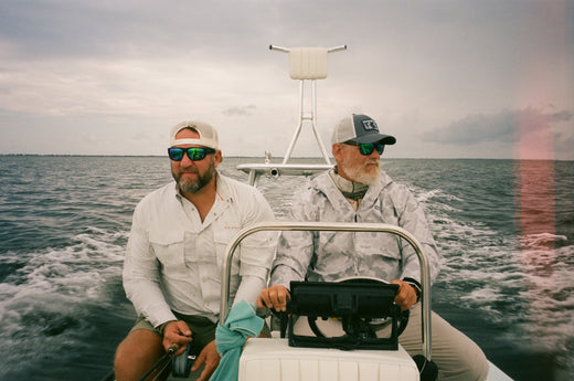 Two men on boat in texas coast
