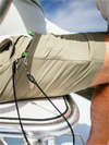 man wearing green shorts on fishing