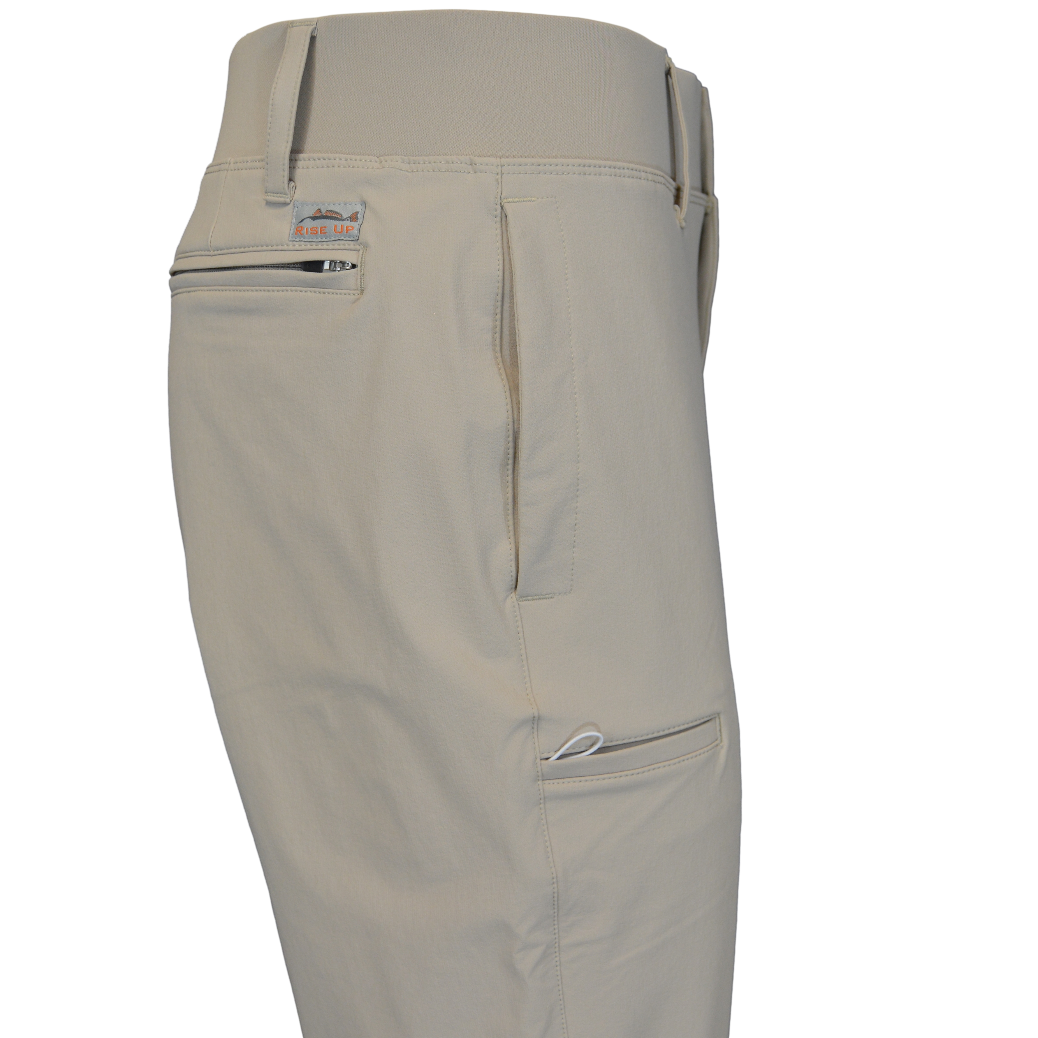 Pants with zipper and front pockets
