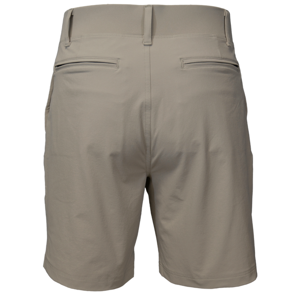 stone khaki shorts back view