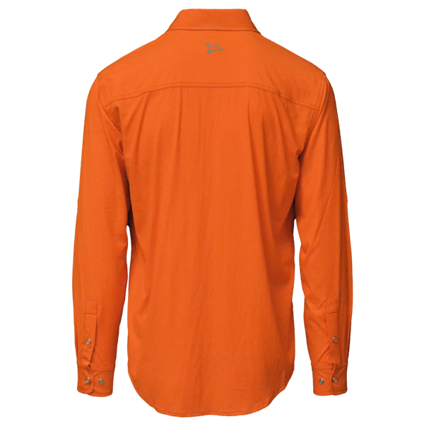 blaze orange upland hunting shirt back view