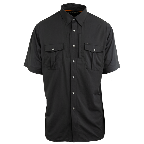 Gray Short Sleeves Shirt with Snaps