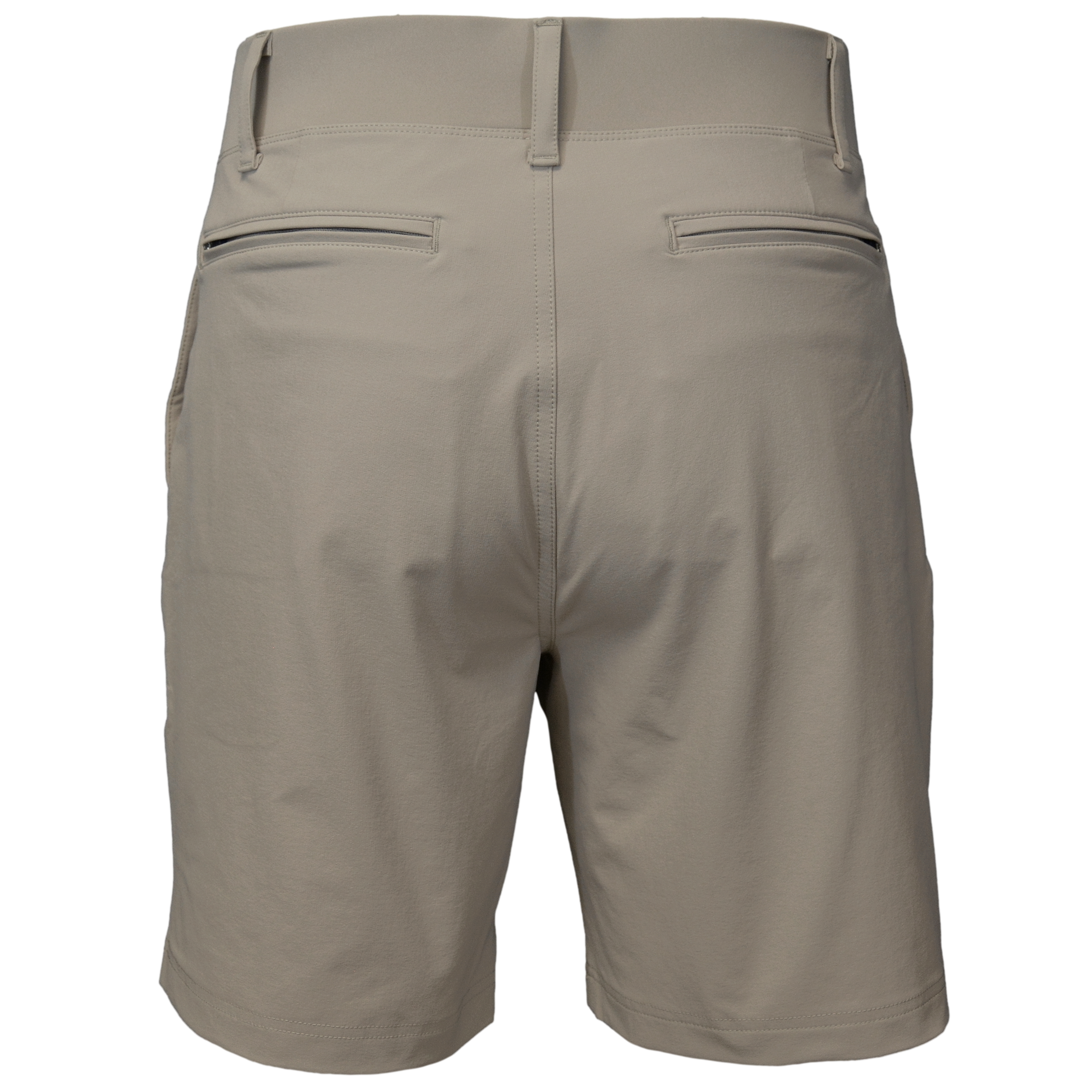 stone khaki shorts back view
