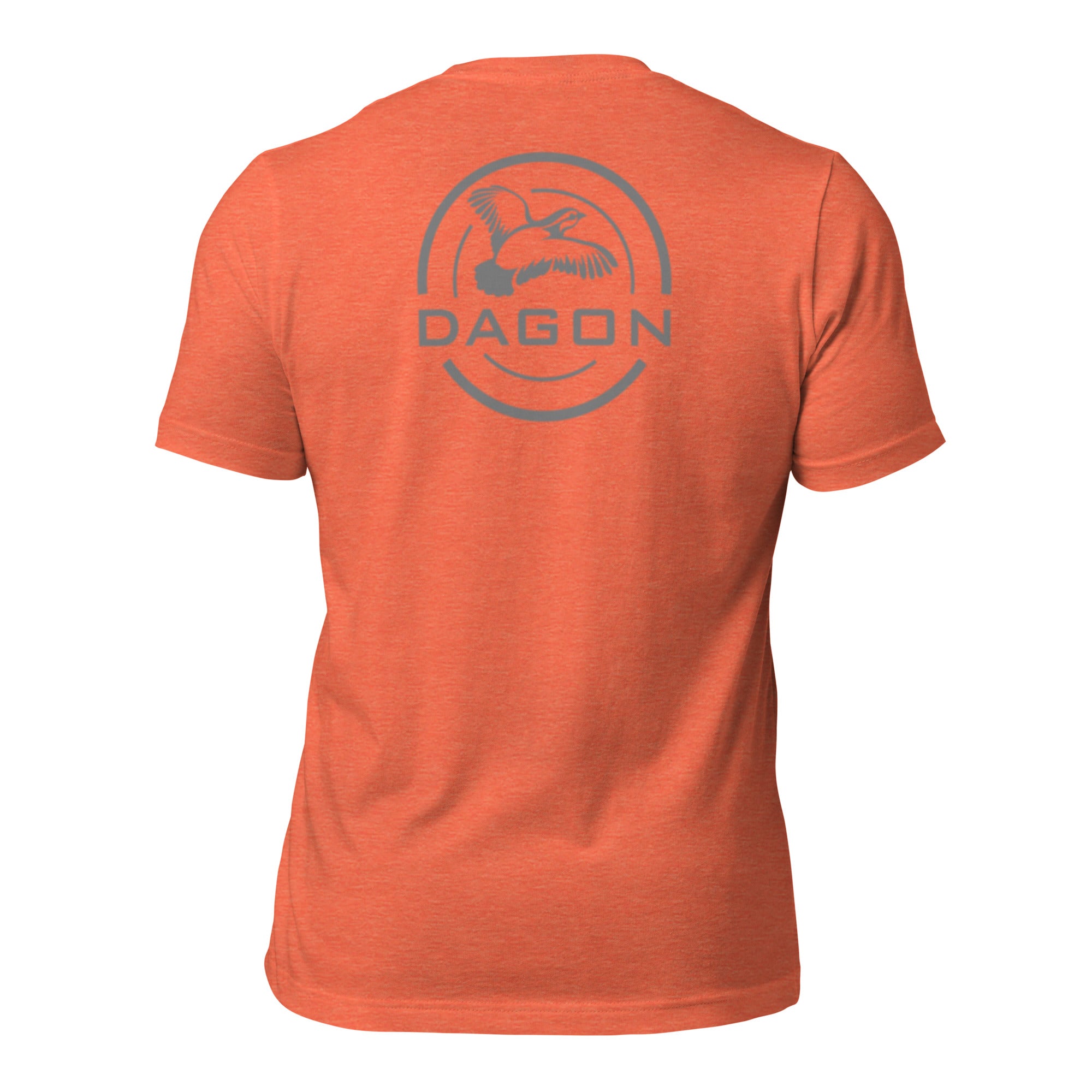 heather orange hunting t-shirt back