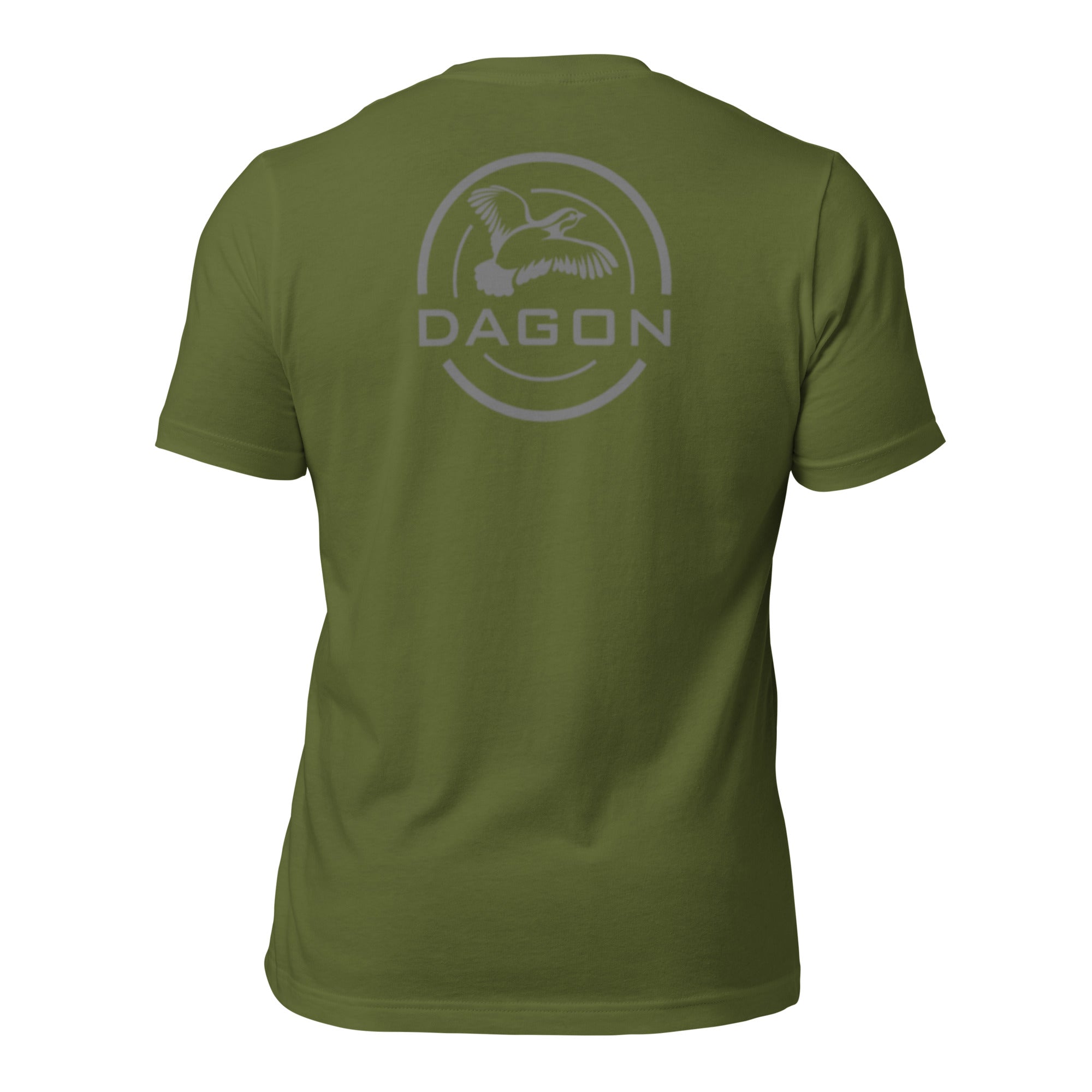 olive hunting logo tee back