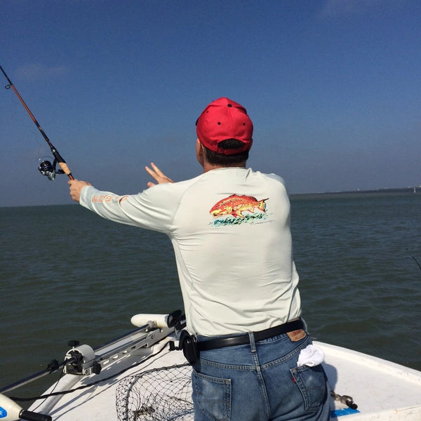 softmint redfish sun shirt on fishing