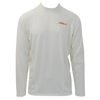 oatmeal long sleeve redfish sun shirt front with dagon icon