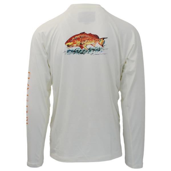 oatmeal long sleeve redfish sun shirt