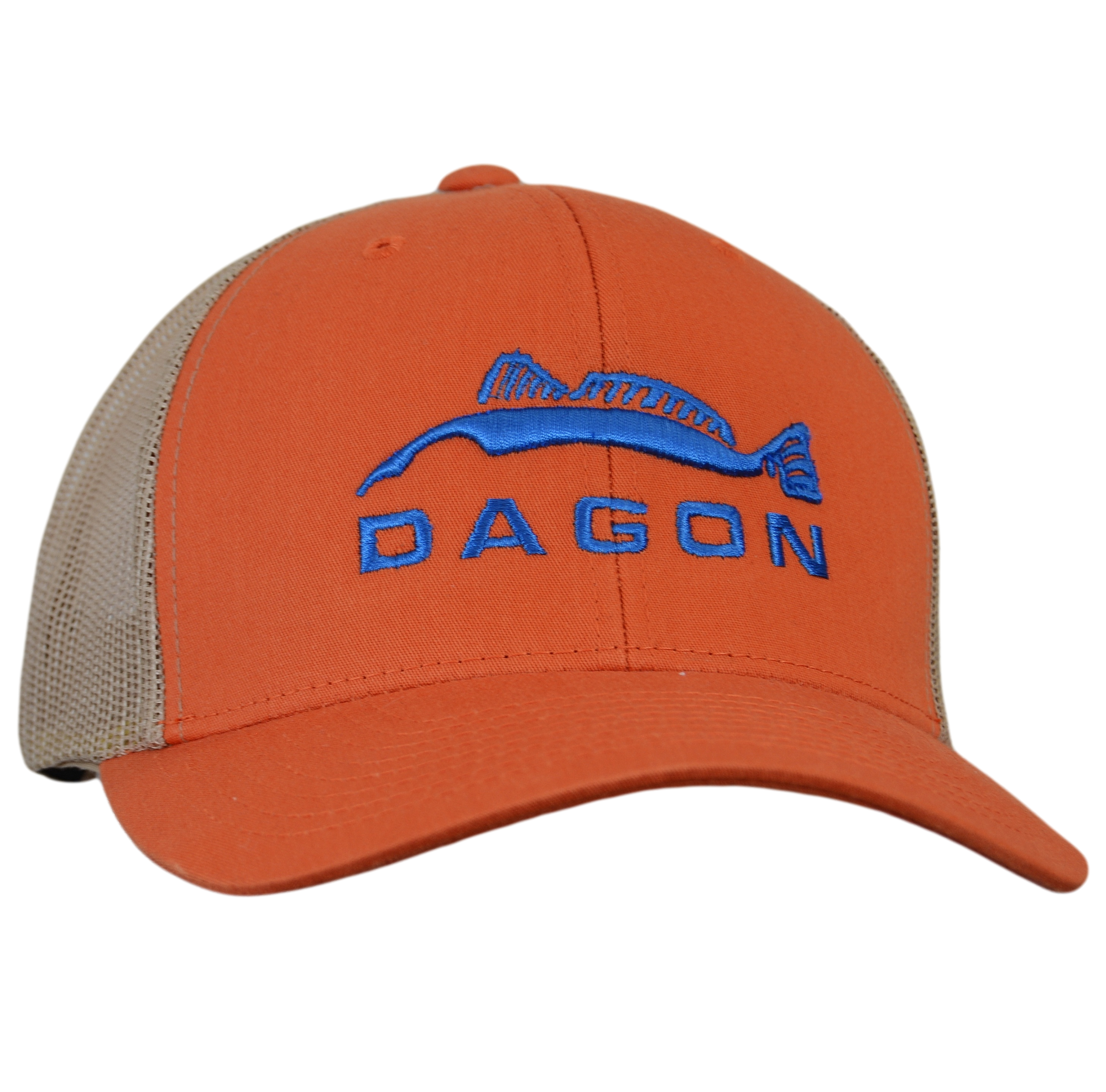 Embroidered Trucker Hat Orange Blue