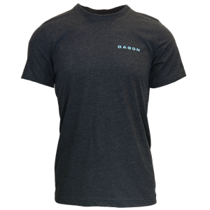 Grand Slam tee dark heathered grey with Dagon text on chest