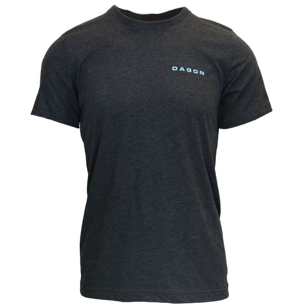 Grand Slam tee dark heathered grey with Dagon text on chest