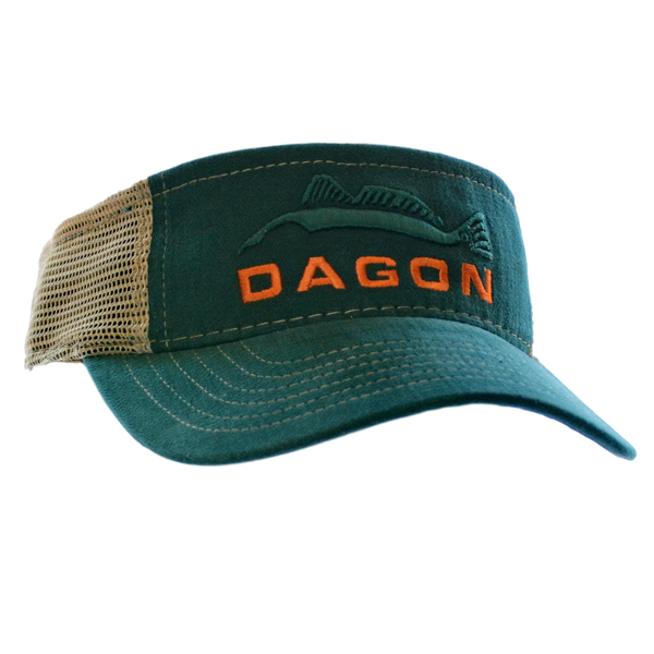 Dagon Embroidered Mesh Back Visor green (basil) and tan