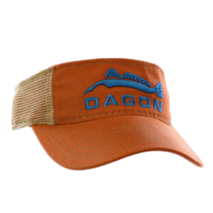 Dagon Embroidered Mesh Back Visor orange and tan